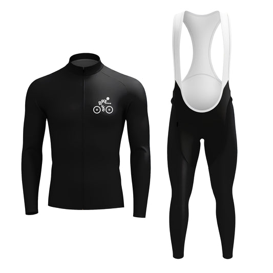 Basic Black Men's Long Sleeve Cycling Kit