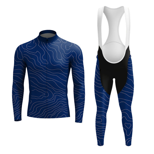 Navy Men's Long Sleeve Cycling Kit