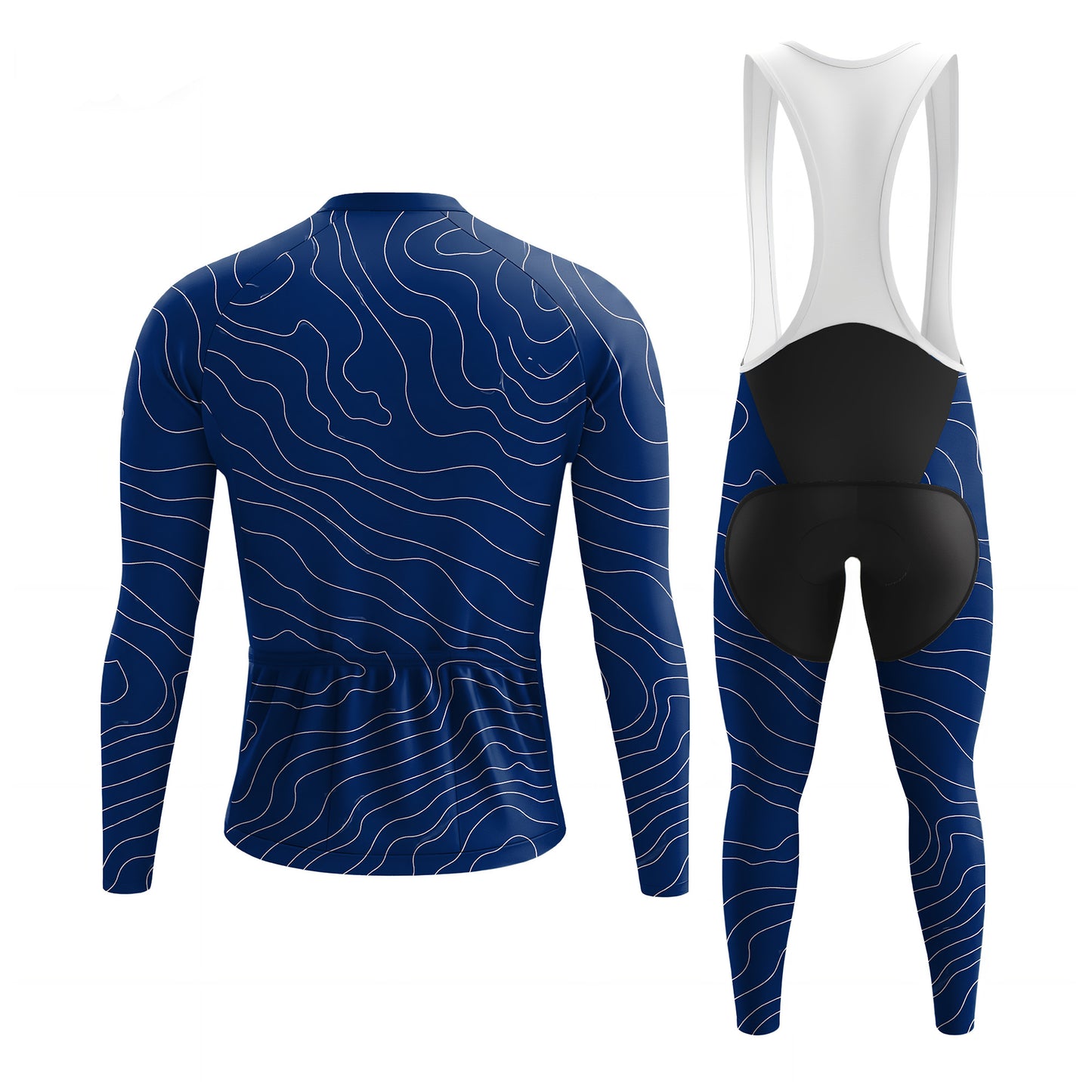 Navy Men's Long Sleeve Cycling Kit