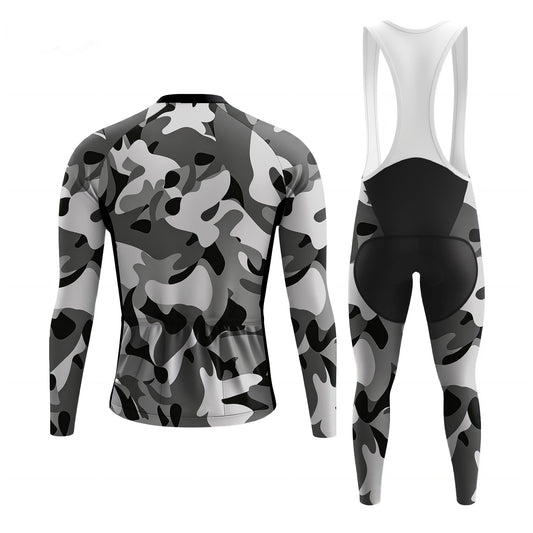 Gray Camo Men's Long Sleeve Cycling Kit