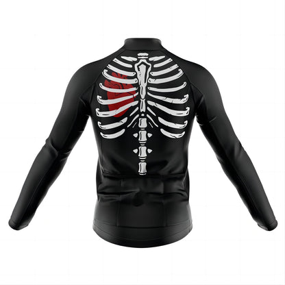 Skeleton Langarm-Radtrikot für Herren