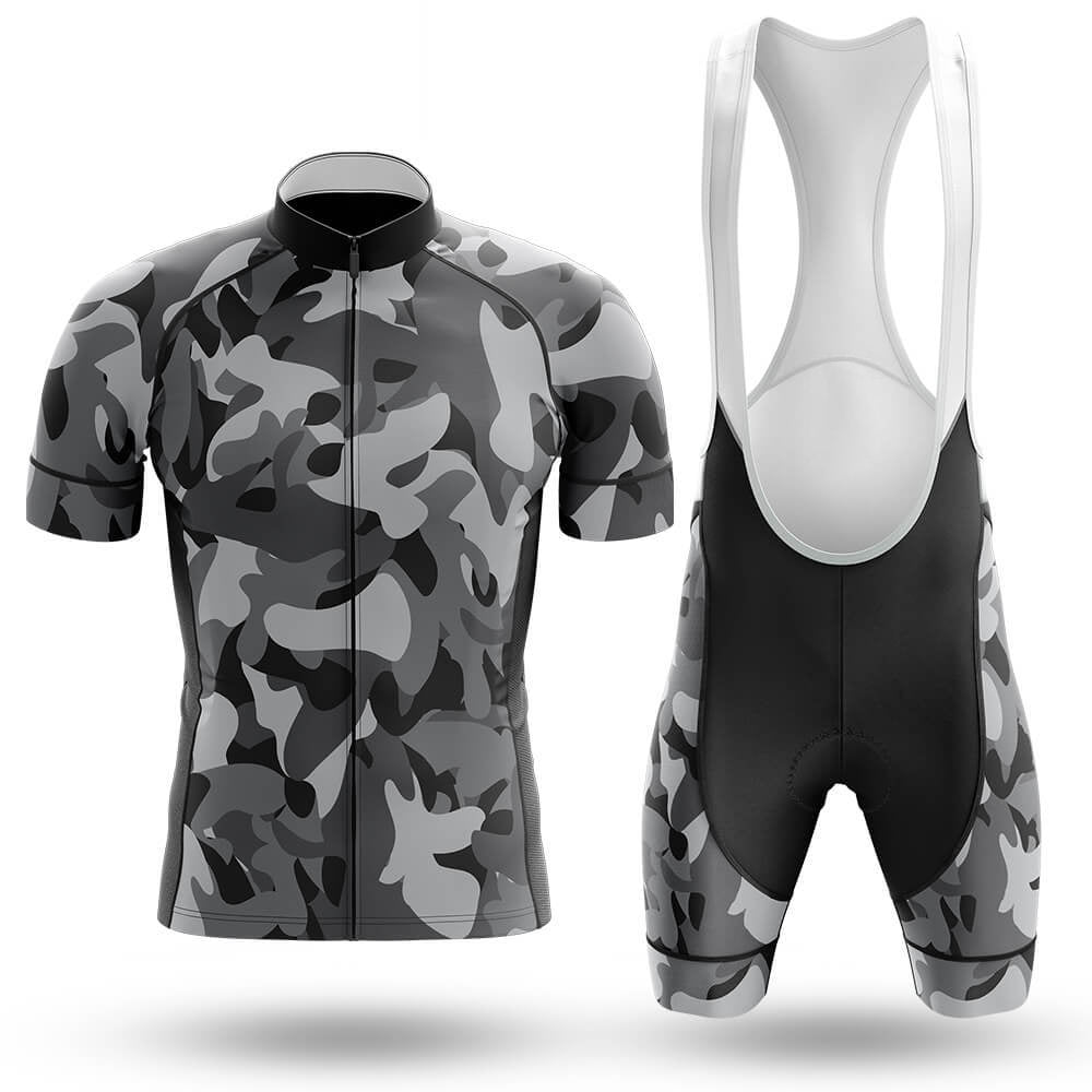 Men's Short Sleeve Cycling Jersey Gray Camo | RSSC Premium Cycling Kit with Moisture Wicking Fabric