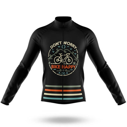 Men's Long Sleeve Cycling Jersey Bike Happy   Cycling Jersey | RSSC Premium Cycling Kit with Moisture Wicking Fabric