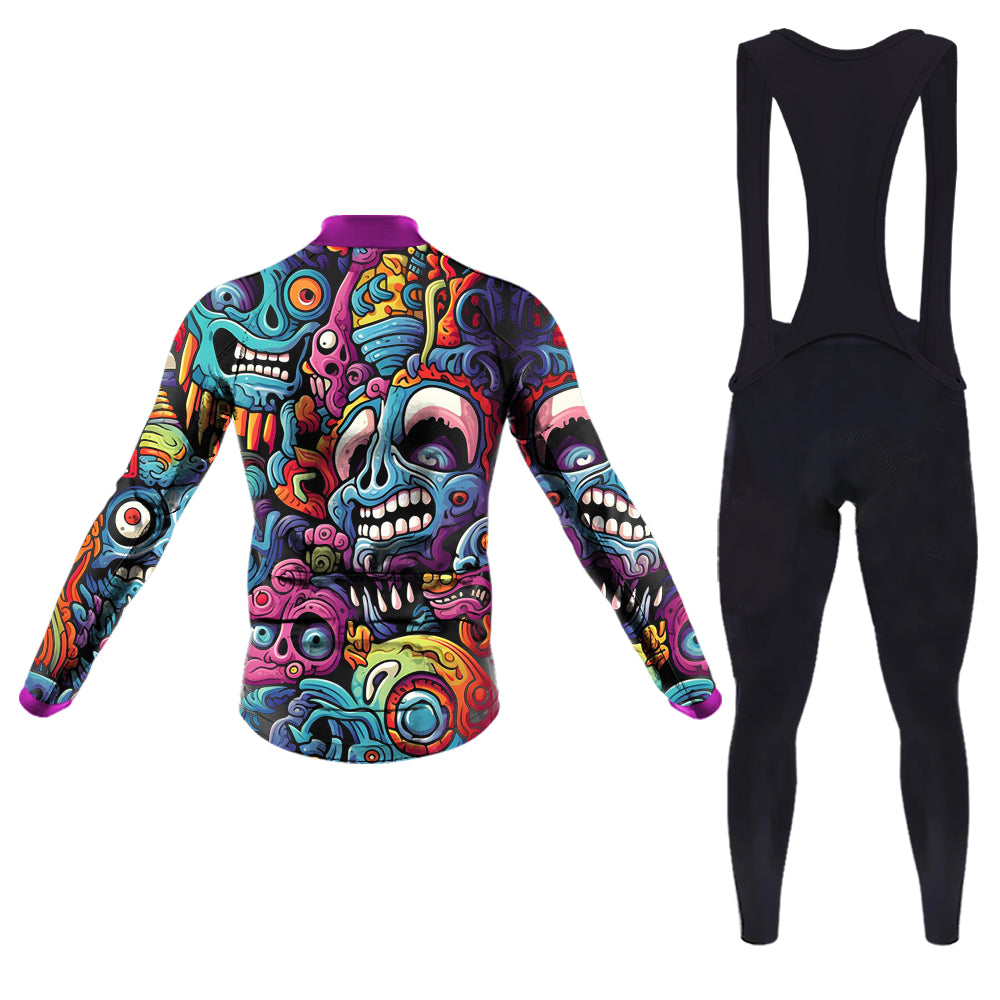 Alien Creatures Multicolor Men's Long Sleeve Cycling Kit