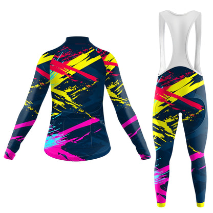 Colorful Abstract Movement Women's Long Sleeve Cycling Kit