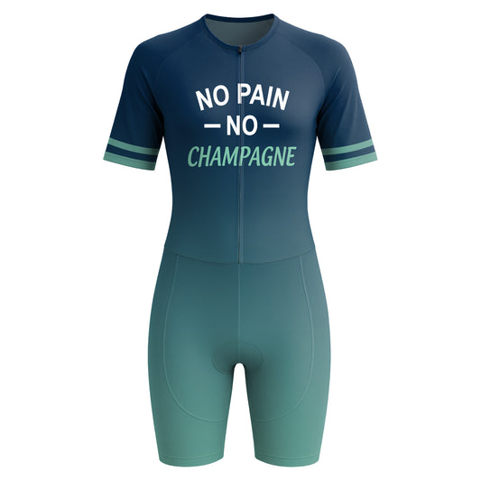 No Pain No Champagne Women's Short Sleeve Triathlon Suit