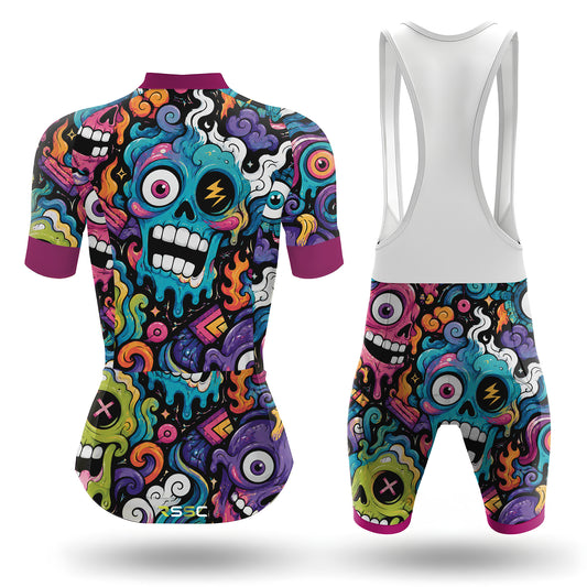 Alien Creatures Multicolor Women's Short Sleeve Cycling Kit