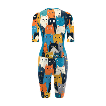 Cartoon Cat Women's Triathlon Suit