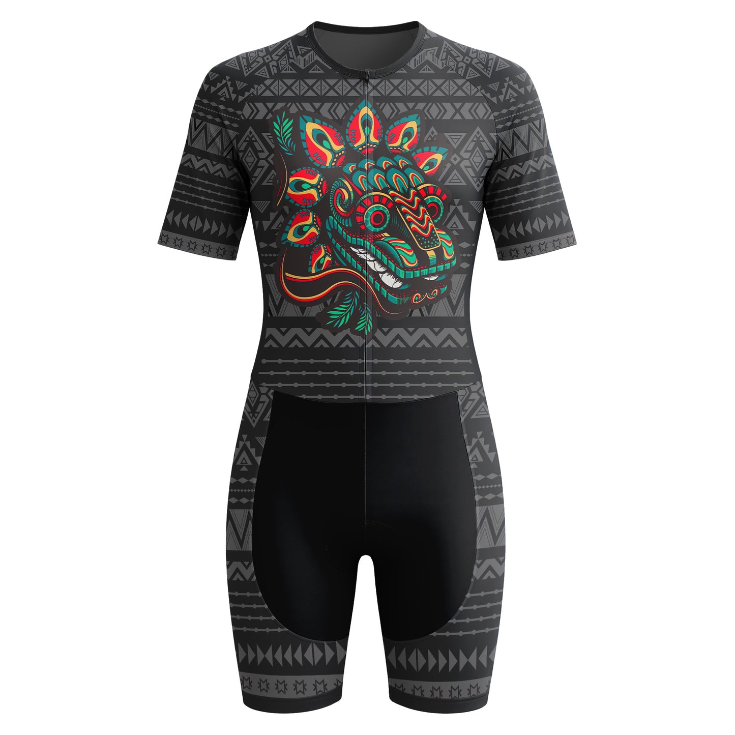 Mexican Quetzalcoatl Women's Short Sleeve Triathlon Suit