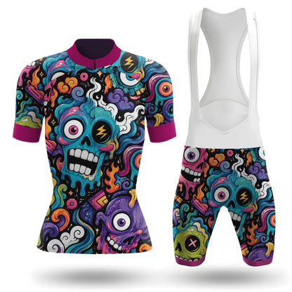 Alien Creatures Multicolor Women's Short Sleeve Cycling Kit