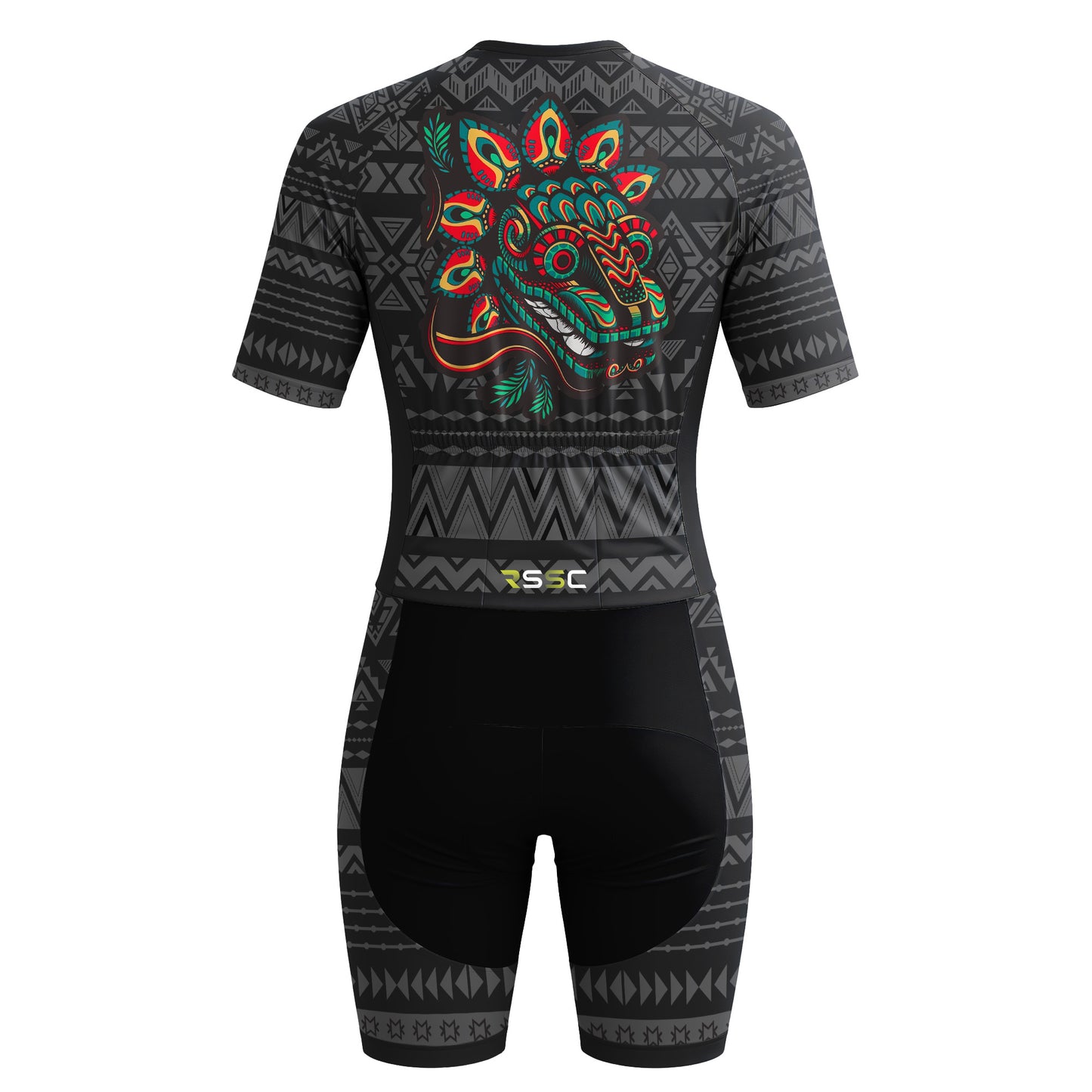 Mexican Quetzalcoatl Women's Short Sleeve Triathlon Suit