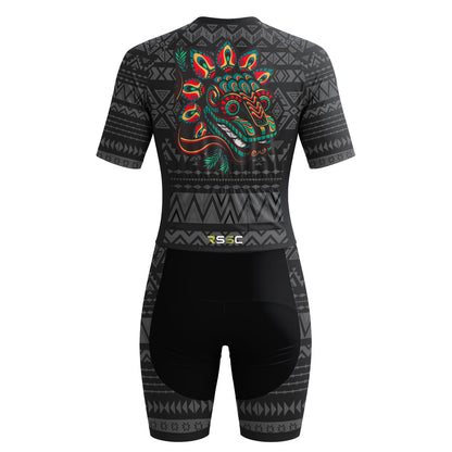 Mexican Quetzalcoatl Women's Short Sleeve Triathlon Suit