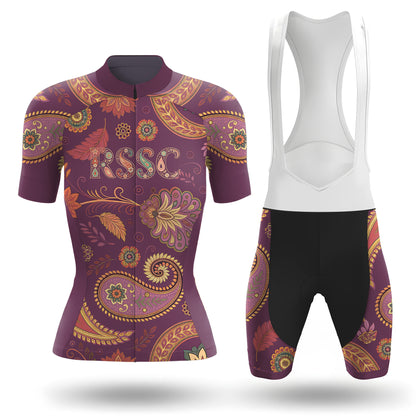 Purple Paisley Floral Women's Short Sleeve Cycling Kit