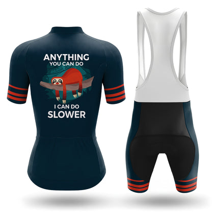 Ensemble de cyclisme pour femme à manches courtes Un paresseux peut aller plus lentement