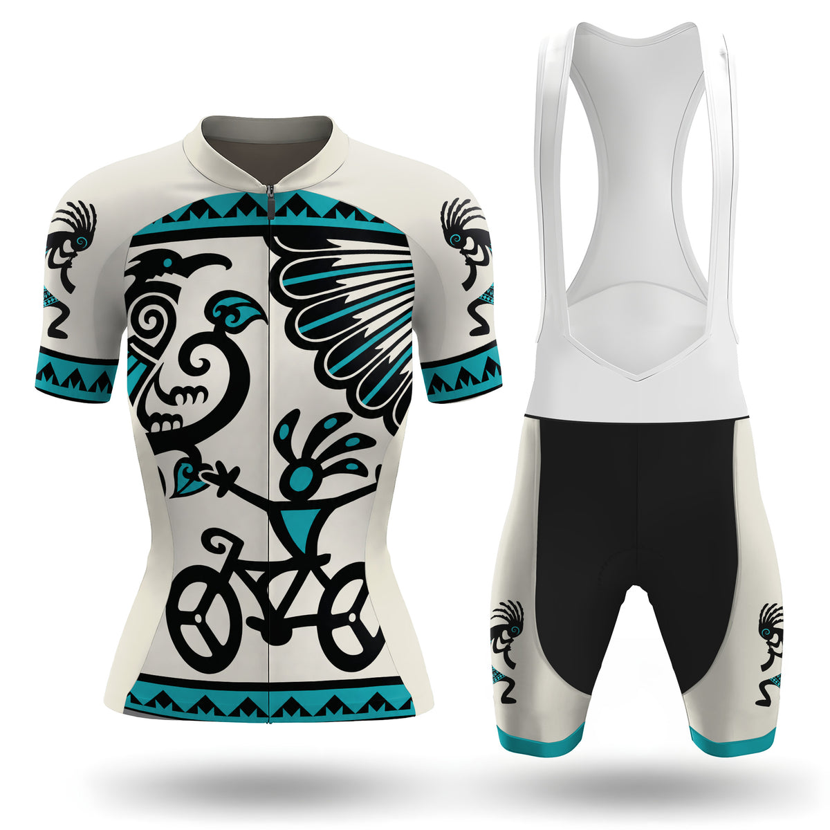 Radsport-Set mit kurzen Ärmeln für Damen „Kokopelli“