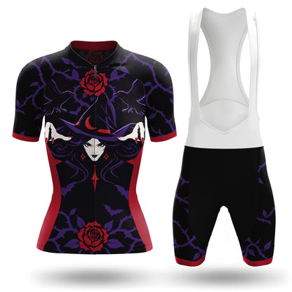 Tenue de cyclisme pour femme à manches courtes « Crâne punk néon »