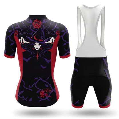 Tenue de cyclisme pour femme à manches courtes « Crâne punk néon »