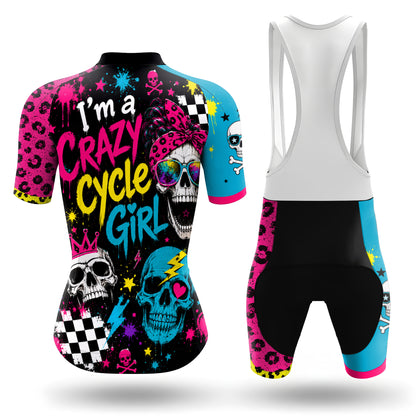 Neon Punk Skull Women's Short Sleeve Cycling Kit