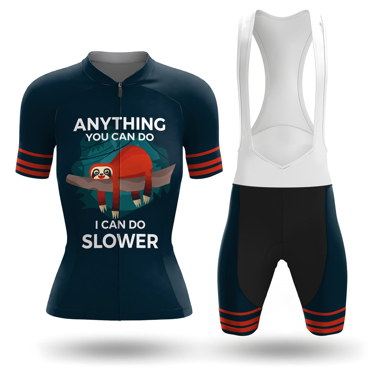 Ensemble de cyclisme pour femme à manches courtes Un paresseux peut aller plus lentement