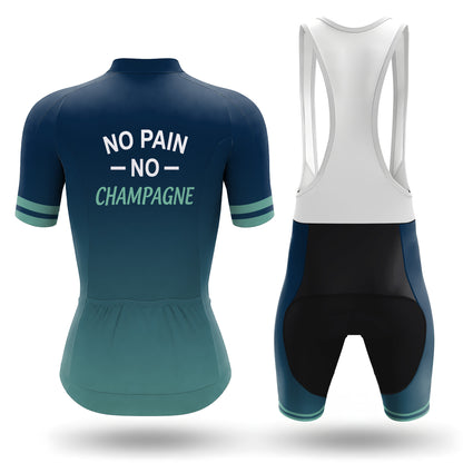 Radsport-Set mit kurzen Ärmeln für Damen „No Pain No Champagne“