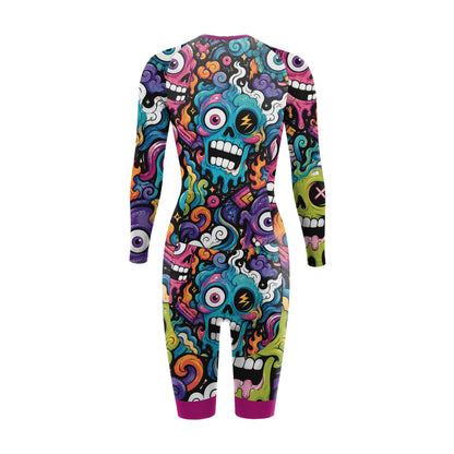 Alien Creatures Multicolor Women's Long Sleeve Triathlon Suit