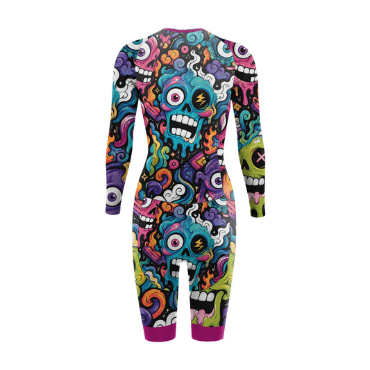 Alien Creatures Multicolor Women's Long Sleeve Triathlon Suit