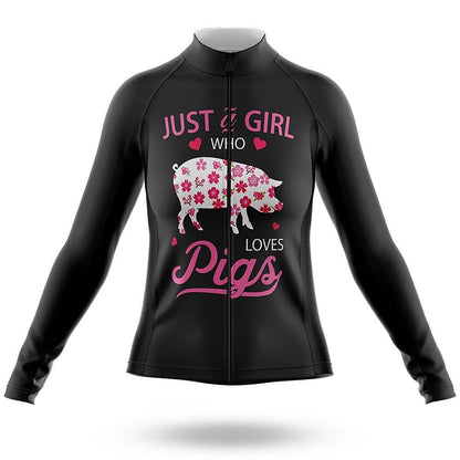 Just a Girl Who Loves Pigs Women's Long Sleeve Cycling Kit