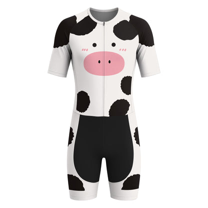 乳牛騎行男士短袖三鐵服