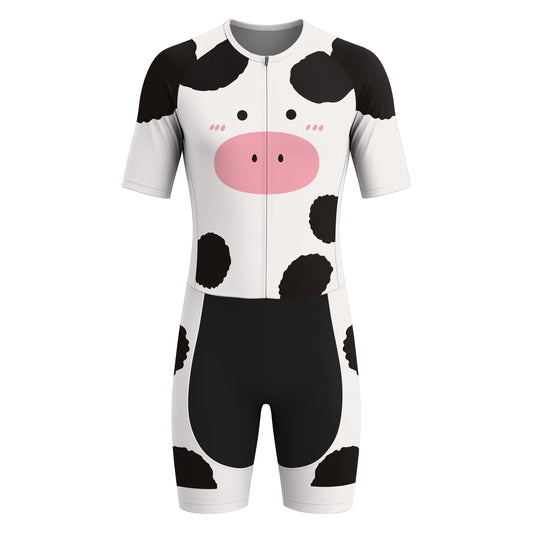 乳牛騎行男士短袖三鐵服