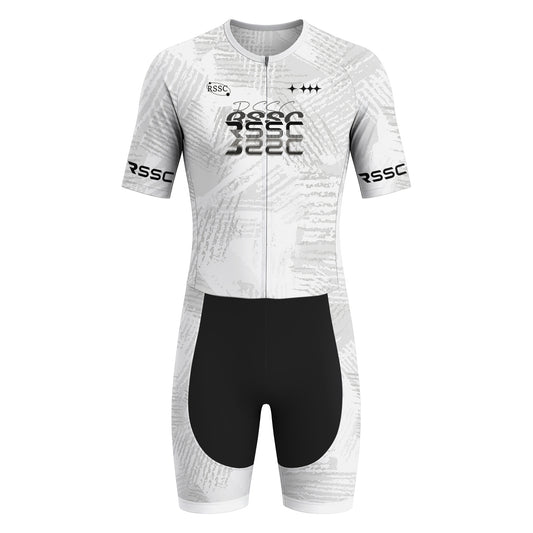 White Velocity Men's Short Sleeve Triathlon Suit