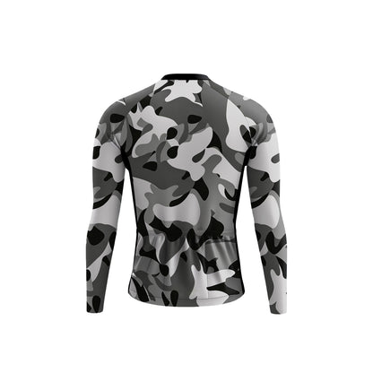 Gray Camo Men's Long Sleeve Cycling Kit
