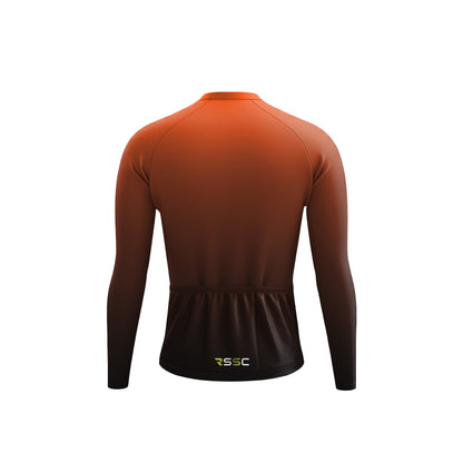 Orange Gradient Men's Long Sleeve Cycling Kit
