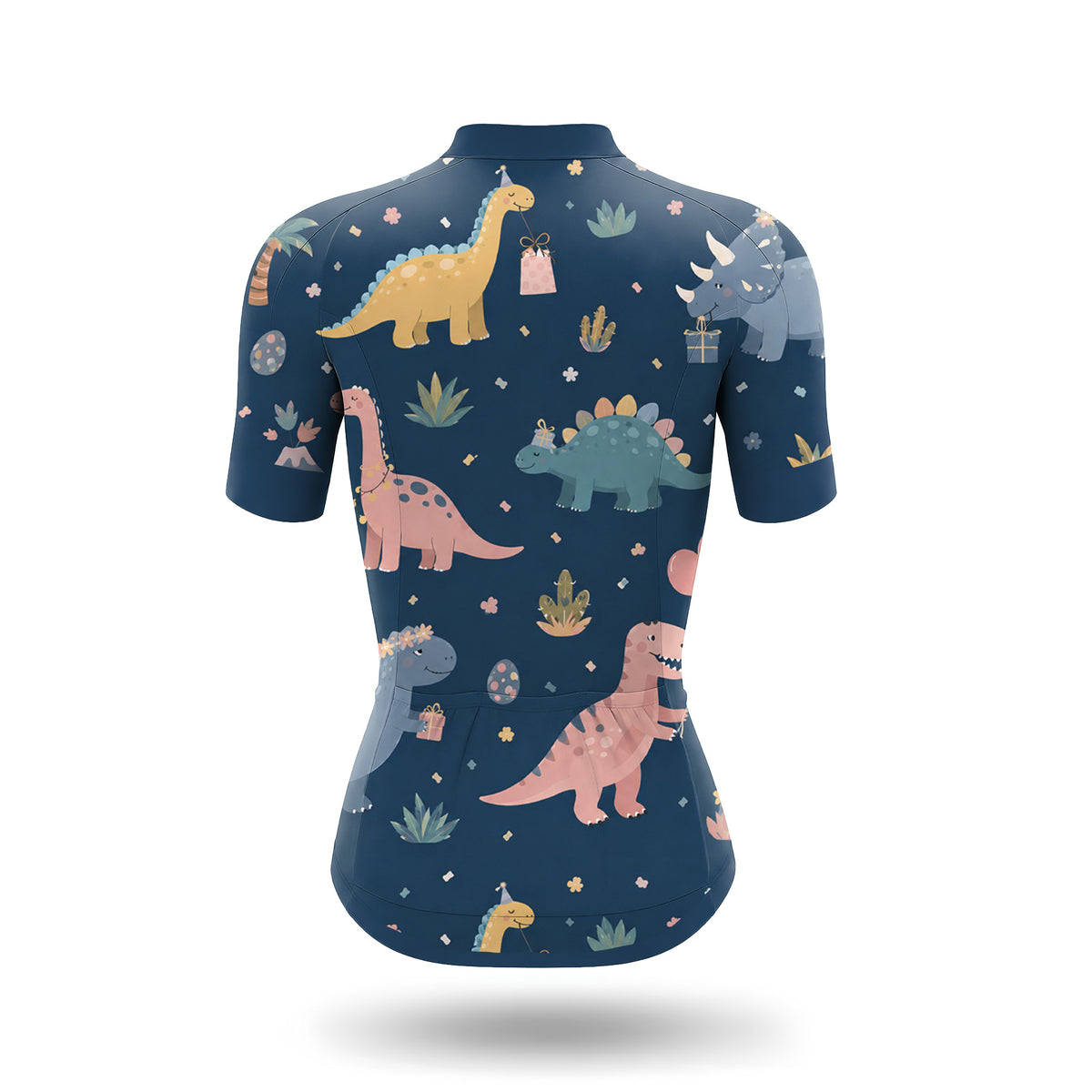 Completo da ciclismo da donna a maniche corte con motivo dinosauri