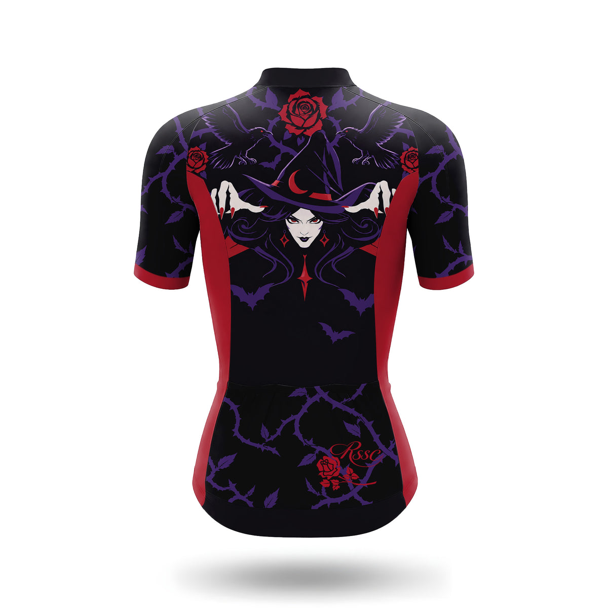 Tenue de cyclisme pour femme à manches courtes « Crâne punk néon »