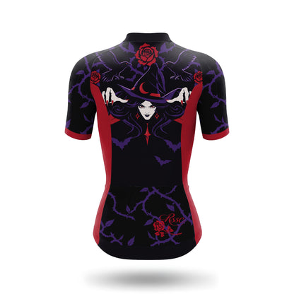 Tenue de cyclisme pour femme à manches courtes « Crâne punk néon »