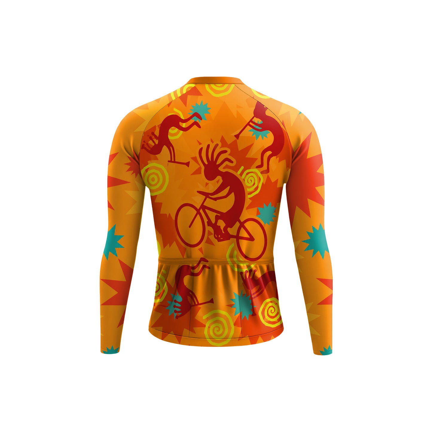 Orange Kokopelli Men's Long Sleeve Cycling Kit