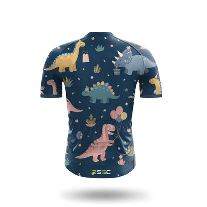 Completo da ciclismo da uomo a maniche corte con motivo dinosauri