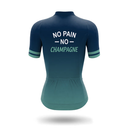 Radsport-Set mit kurzen Ärmeln für Damen „No Pain No Champagne“