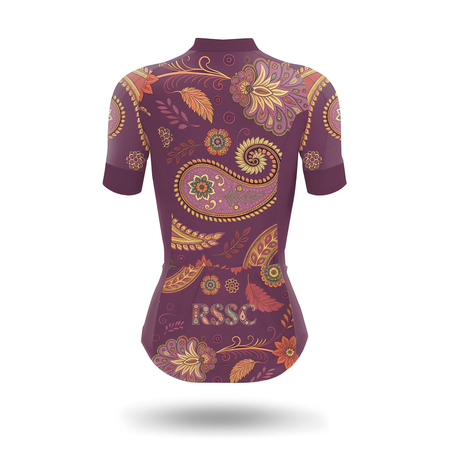 Purple Paisley Floral Women's Short Sleeve Cycling Kit