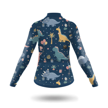 Dinosaur Pattern Women's Long Sleeve Cycling Kit