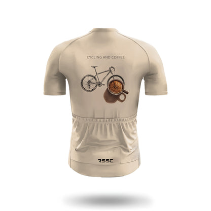 Conjunto de ciclismo de manga corta para hombre «Ciclismo y café»