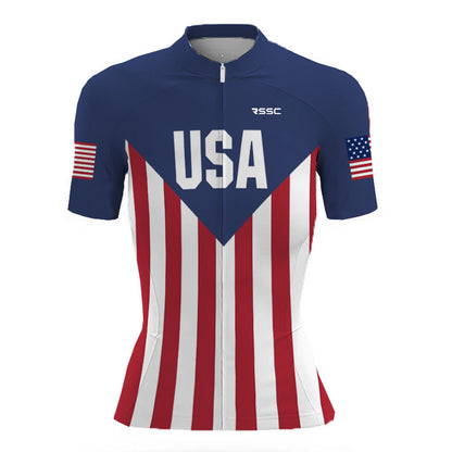 USA America Flag Women's Retro Cycling Kit | Rsscsports