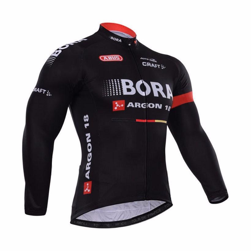 Bora Black Team Cycling Men's Long Sleeve Kit