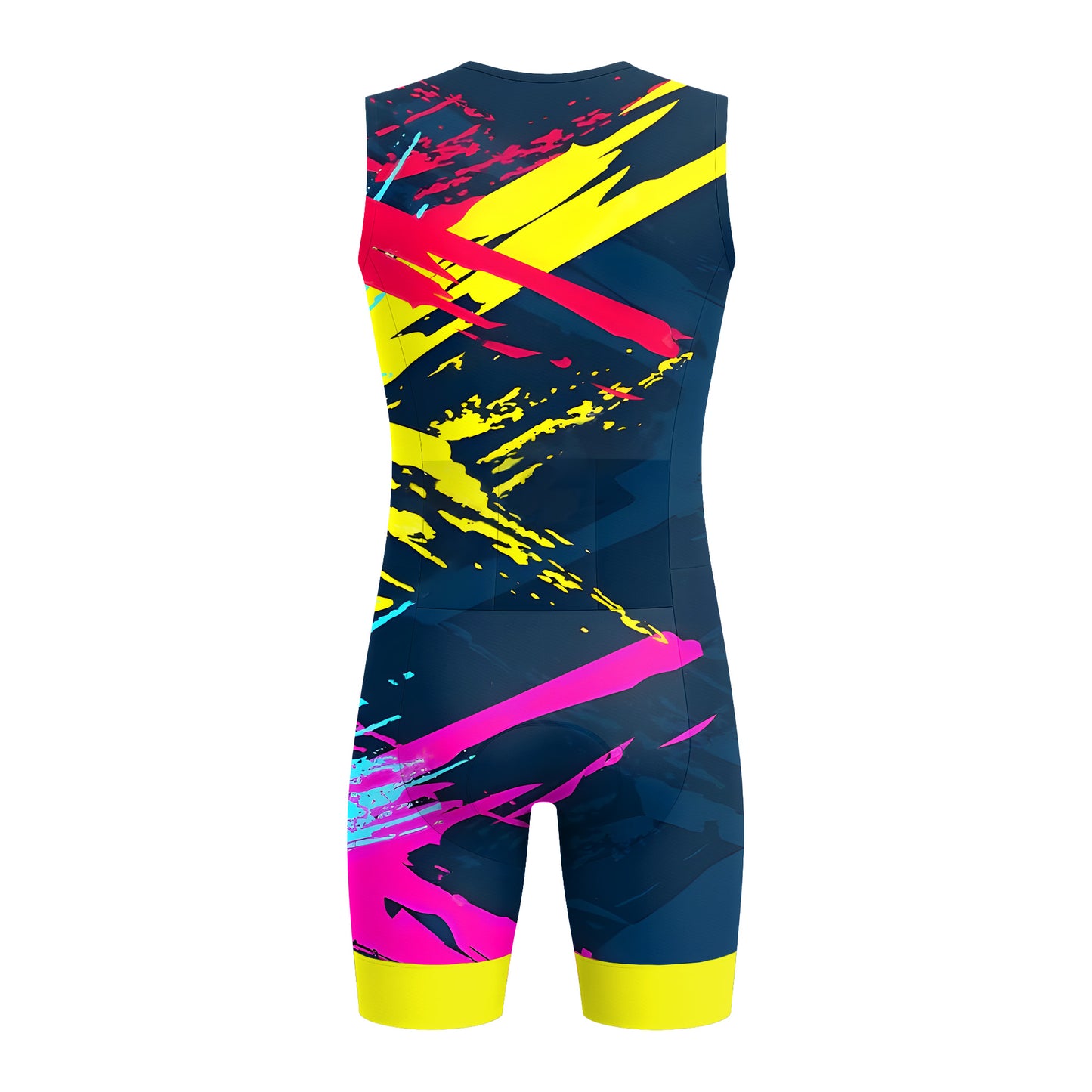 Colorful Abstract Movement Men's Sleeveless Triathlon Suit