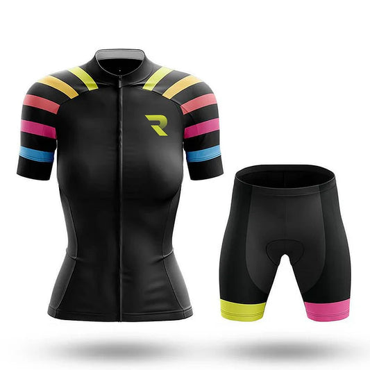 Colorful Black Women's Cycling Kit