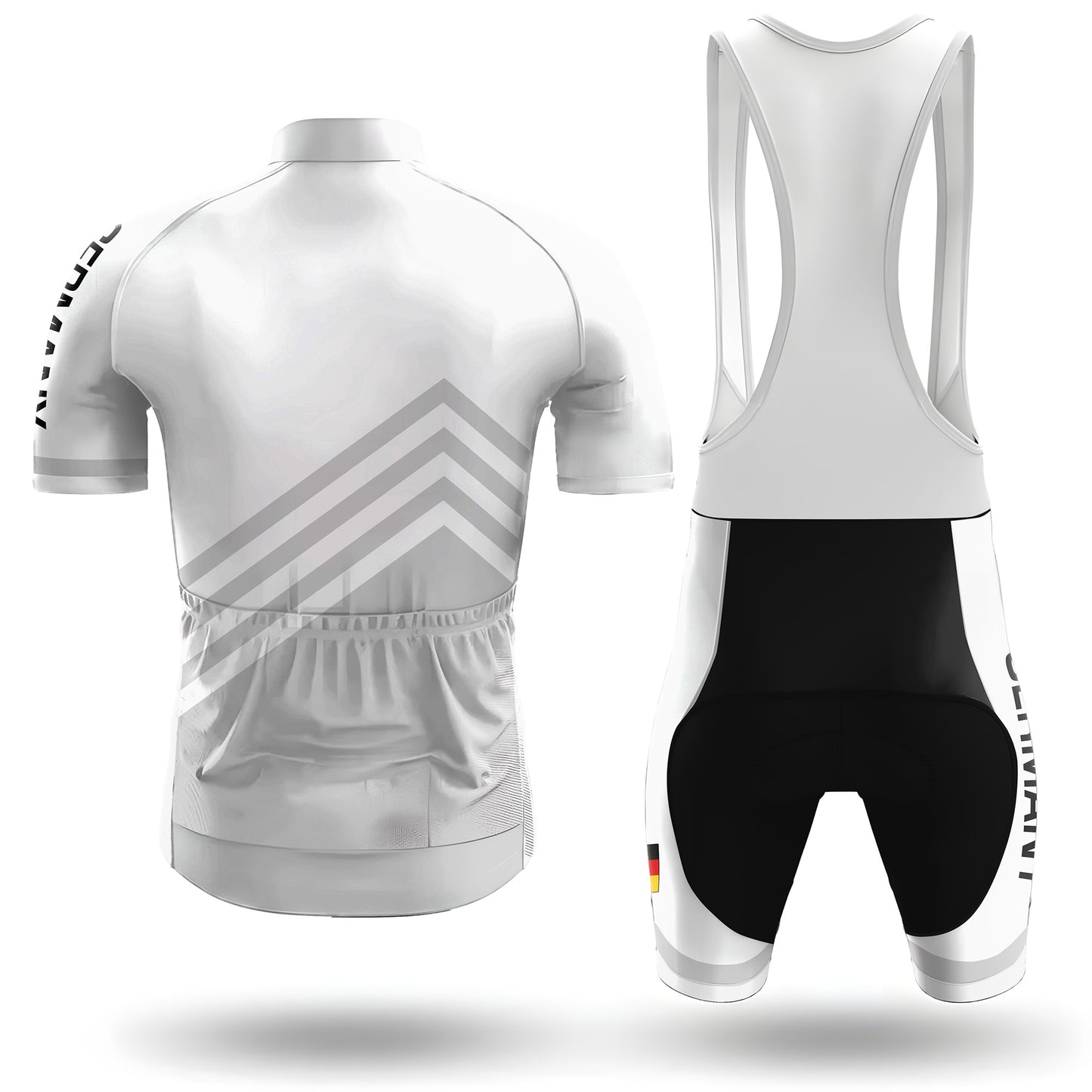 Germany White Men's Short Sleeve Cycling Kit