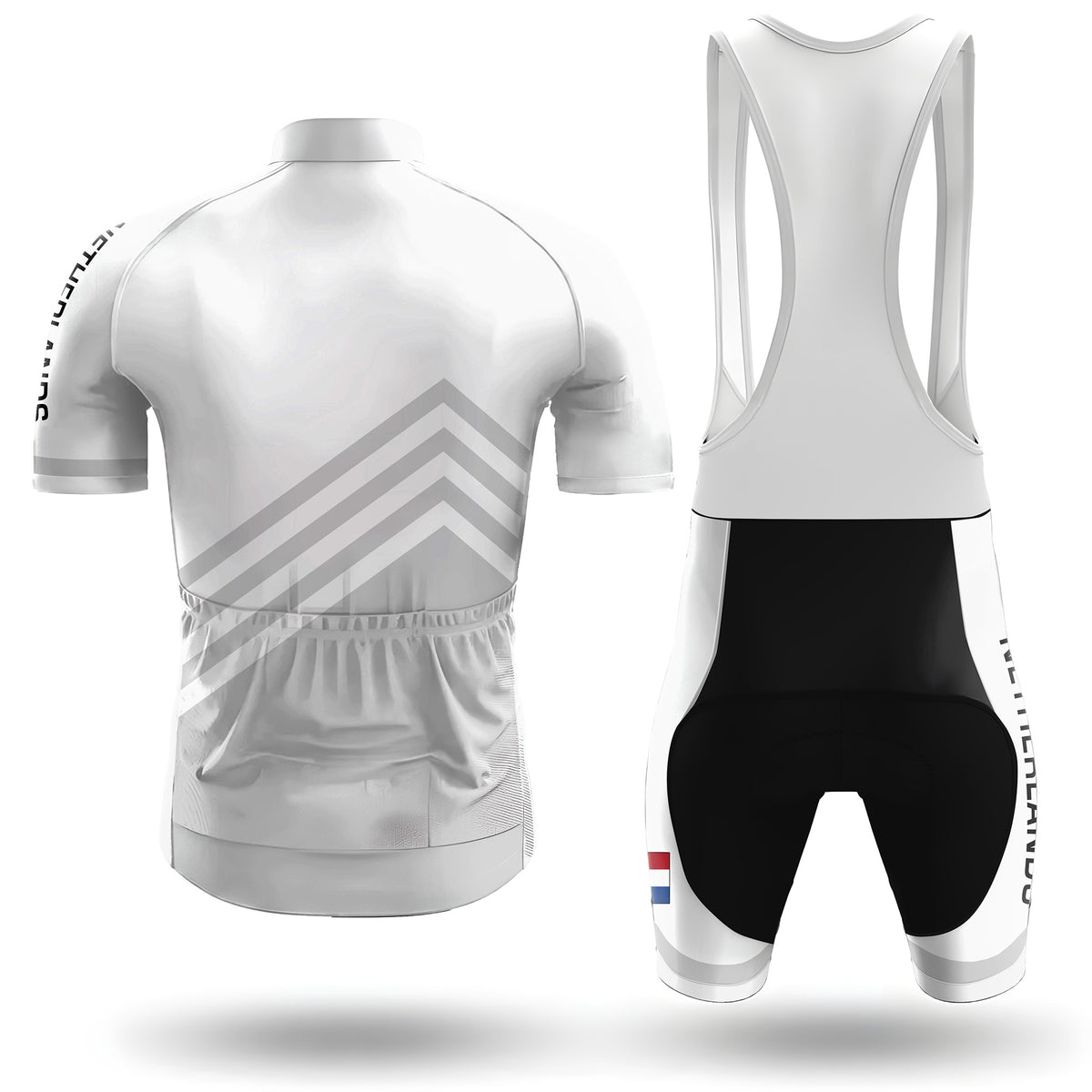 Netherlands White Men's Short Sleeve Cycling Kit