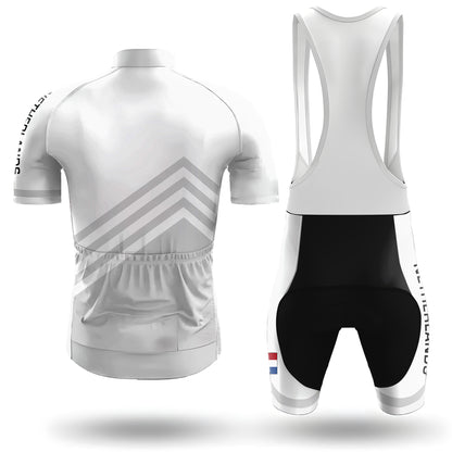 Netherlands White Men's Short Sleeve Cycling Kit