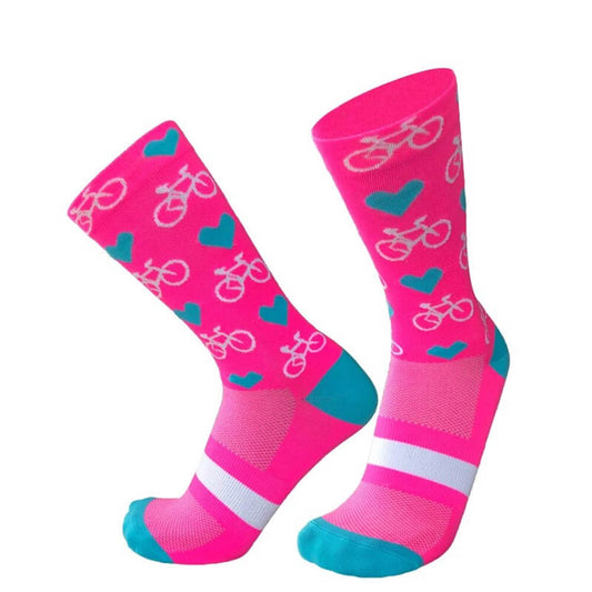 Chaussettes de cyclisme roses