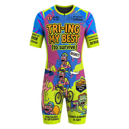 Mono de triatlón de manga corta para hombre Tri-ing My Best